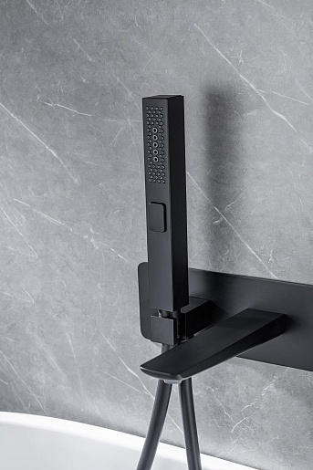 Allen Brau Смеситель для ванны с душем Infinity 5.21007-31 (с внутренней частью) черный матовый – картинка-5